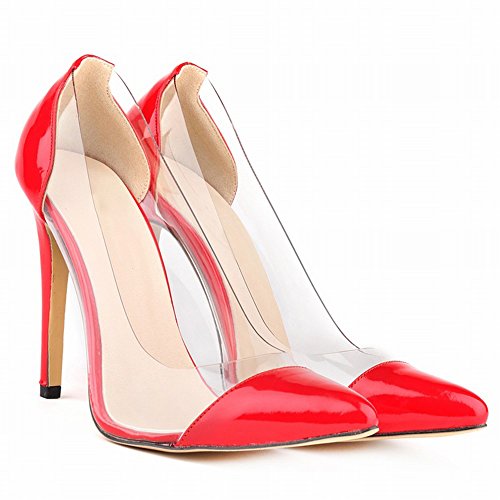 Wotefusi Women Clear Club Sexy Shoes Pumps Thin High Heel 11CM