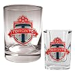 Toronto FC Soccer Rocks Glass and Square Shot Glass Set - Primary Logo MAJOR-LEAGUE-SOCCER Soccer