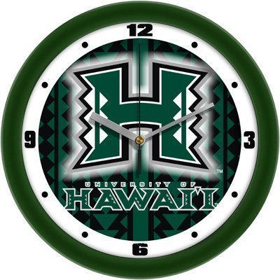 Hawaii Rainbows Suntime 12" Dimension Glass Crystal Wall Clock - Ncaa College Athletics Picture