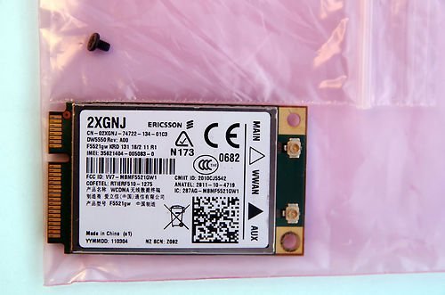 Unlocked Dw5550 F5521gw Ericsson Wireless 3g Mini Pci-e Card for Dell Wcdma Hspa Wwan Mobile Broadband Hspa 3g Wwan Wlan Card GPS
