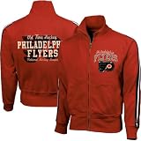 Old Time Hockey Philadelphia Flyers Orange Castle Full Zip Track Jacket (Small)