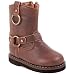Roper Girls Boys Brown Tumbled Faux Leather Boots Infant Toddler 4-8