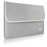 Case-Mate 15 Glovez Sleeve for 15 MacBook Pro Laptop, Neoprene Interior, Perforated Nylon Exterior, Leather Accent, Silver  (72223)