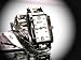 Harley-Davidson® Bulova Women's Watch, rectangular patterned dial with Harley Logo, 76L28