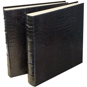 Large Crocodile Genuine Italian Leather Bound Album,100 Pages, Photo Squares Included, 13-1/8" x 13"