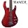 Hamer VEL2A-TRD Trans Red Electric Velocity Bass Guitar with GO-DPS Planet Waves Shredder Pick Pack PW-SHRED, Ultra Stand 2445BK ,Gig Bag
