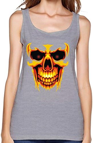 TopGD Custom Fire Human Skull Tank Top For Women