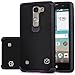 LG Escape 2 Case, LG Logos Case, MP-Mall [Dual Layer] Armor Hybrid Defender Rugged Protective Shockproof Case Cover Fit For LG Escape 2 / LG Logos (Black)
