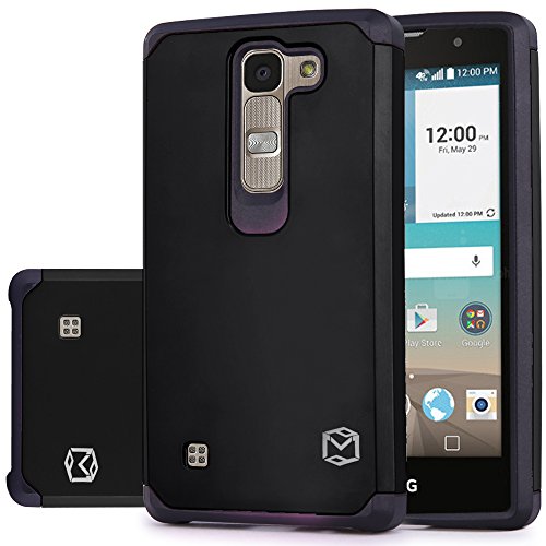 LG Escape 2 Case, LG Logos Case, MP-Mall [Dual Layer] Armor Hybrid Defender Rugged Protective Shockproof Case Cover Fit For LG Escape 2 / LG Logos (Black)