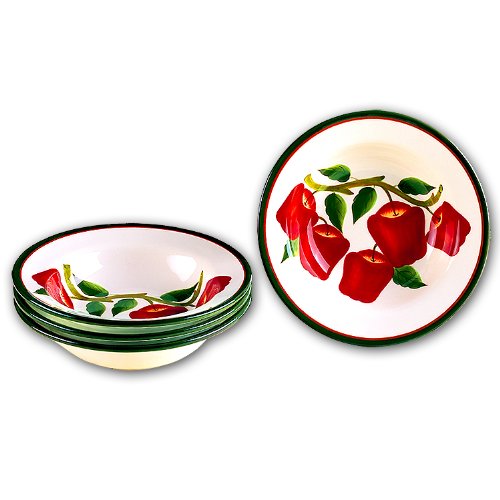 APPLE 4 pc Bowls Dinner Dish Set Dishes Dinnerware *NEW*!