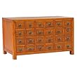 Handmade Asian Furniture - 27" Chinese Medicine / Curio Cabinet With Natural Finish - 24-Drawer