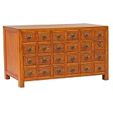 EXP Handmade Asian Furniture - 27" Chinese Medicine / Curio Cabinet With Natural Finish - 24-Drawer