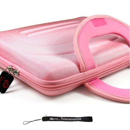 Pink eBigValue Protective Hard Nylon Cube Carrying Case with Handles For Samsung Galaxy Tab 10.1 inch Android Honeycomb Tablet (Compatible With All Version) + Includes a eBigValue (TM) Determination Hand Strap- black friday deal