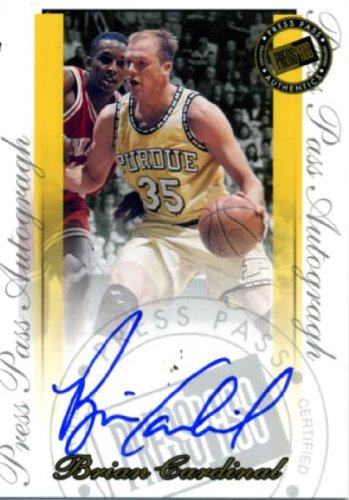 Brian Cardinal/Purdue University/Dallas Mavericks Signed/Autographed Basketball Press Pass Rookie Card