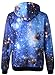 Erlking Women Print Blue Galaxy Hoody Pullover Sweatshirt