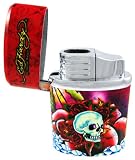 Ed Hardy Skull & Roses Butane Table Lighter