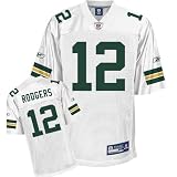 Reebok Green Bay Packers Aaron Rodgers Replica White Jersey Medium