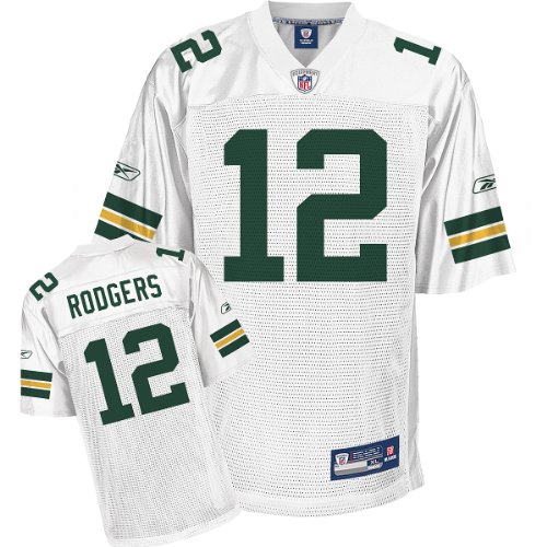 Reebok Green Bay Packers Aaron Rodgers Replica White Jersey Large