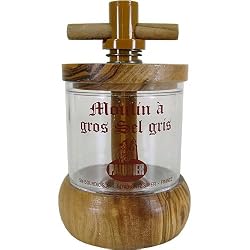 Le Paludier Olive Wood Turned Salt Mill or grinder for coarse gray salt