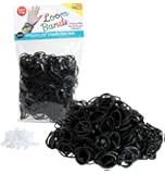 Loom Rubber Bands - 600 Rubber Band Refill Pack (BLACK) - 100% Latex Free