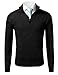 IDARBI Men's Mock Neck Half Zip Up Long Sleeve Pullover Sweater