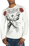 Marc Ecko Cut & Sew Men's Double Crossed Thermal Shirt,Powder White,Medium