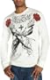 Marc Ecko Cut & Sew Men's Double Crossed Thermal Shirt,Powder White,Medium