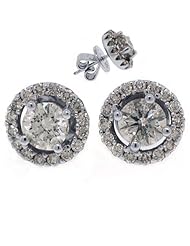 1.78 Carat Brilliant Round Diamond Stud Earrings