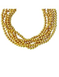 5.5-6mm 100 inch Golden Freshwater Cultured Pearl Necklace