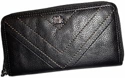 Women's The SAK Zip Around Wallet Jane Leather Black