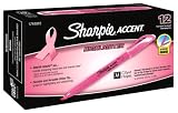 Sharpie Accent Pink Ribbon Pocket Highlighter 1741910 Flourescent Pink Ink Narrow Chisel Tip (1 Dozen Highlighters)