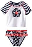 Flapdoodles Girls 2-6X Nautical Fun RashGuard