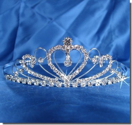 Bridal Wedding Tiara Crown With Crystal Heart 42206