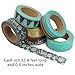 Crafty Rabbit Washi Tape Set | Winter Collection | Blue Green Repositionable Decorative Washi Tape for Arts & Crafts, Scrapbooking, Calendar, Organizer, Gift Wrap, Cards | Set of 6 Rolls