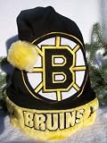 Boston Bruins plush holly offcial NHL black Solid color Team logo Santa Hat