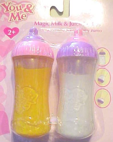 You &amp; Me Magic Milk &amp; Juice Bottles (Orange Juice) - 2 Bottle Set by Geoffrey Inc.