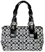 COACH SOHO SIGNATURE ZIP BLACK & WHITE SATCHEL