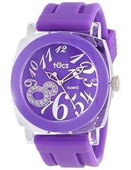 Tocs Womens 40117 Analog Round Plum Purple Watch