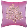 Decorative Handmade Asian Cushion Cover / Pillow Sham With Embroidered Bodhi Tree Design - Purple