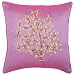 Decorative Handmade Asian Cushion Cover / Pillow Sham With Embroidered Bodhi Tree Design - Purple