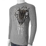 Black Web Vintage Medieval Print Thermal Knit Top