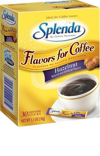 SPLENDA No Calorie Sweetener, Flavors for Coffee, Hazelnut, 30-Count Boxes (Pack of 6) by Splenda