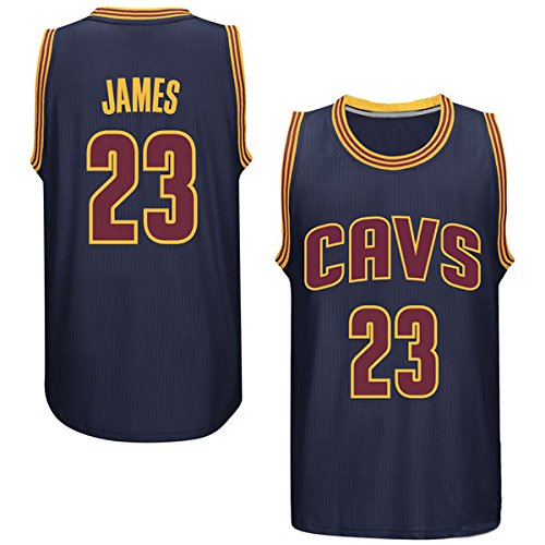 Mens LeBron James #23 Cleveland Cavaliers Navy Blue Jersey M