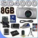 Canon PowerShot SD4000IS 10 MP CMOS Digital Camera W/3.8X Optical Zoom (Sil ....