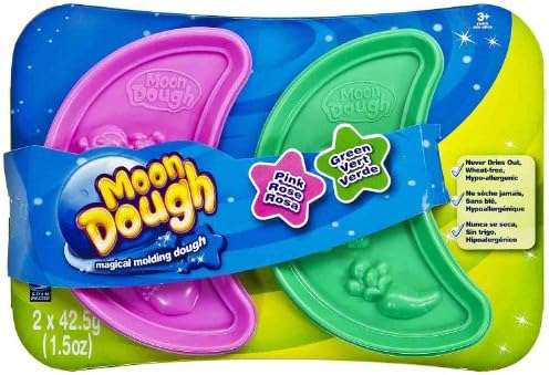 Green & Pink: Moon Dough Double Pack - Magical Molding Dough