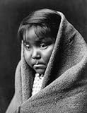 c1904 photo Head-and-shoulders portrait of Navajo Indian child, facing front, blanket around back of