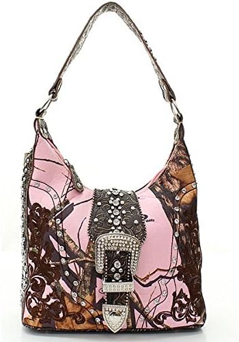 Mossy Oak Fashion Hobo Shoulder Bag with Rhinestone Buckle