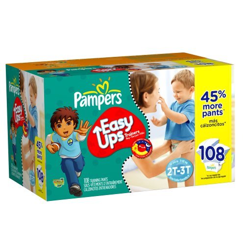 Pampers Easy Ups Trainers for Boys Value Pack, Size 2T/3T, 108 Count