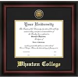 Wheaton College Gold Embossed Diploma Frame