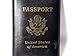 Leather Passport Cover Case US Gold Logo Holder Wallet Travel Protector Black